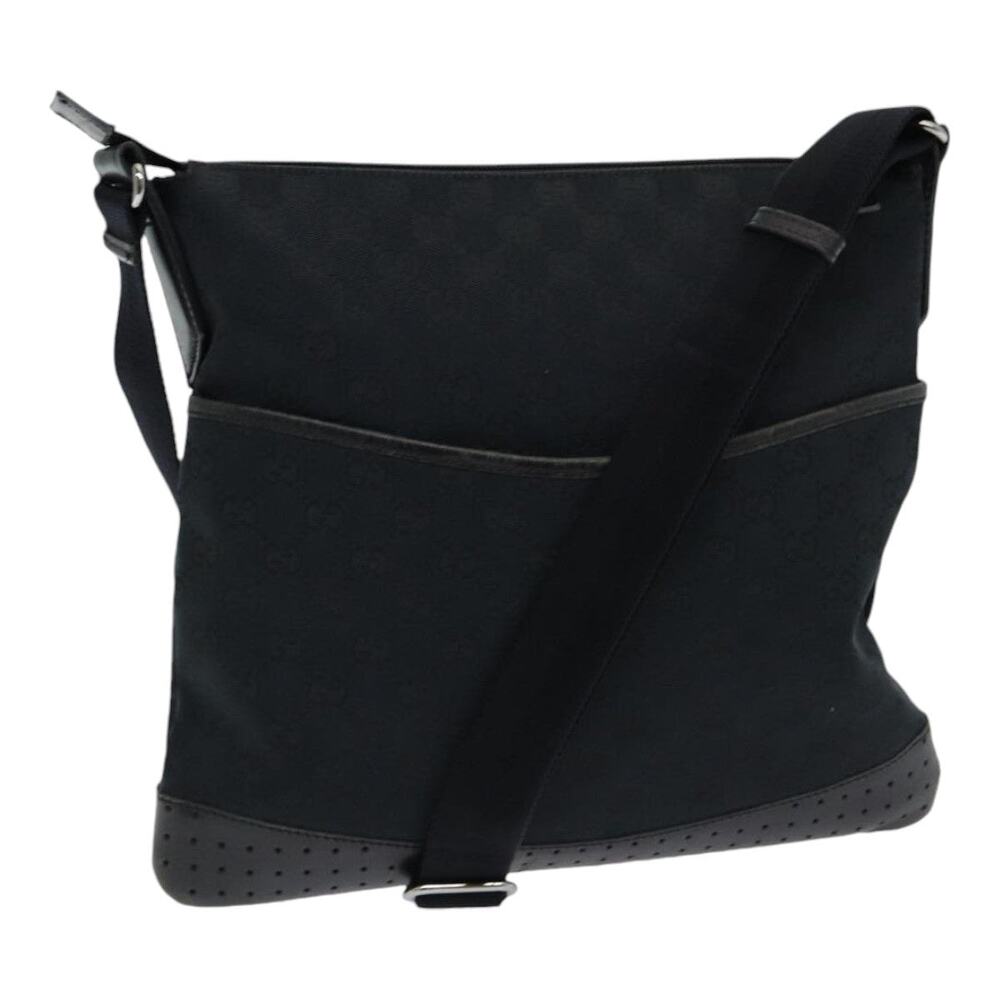 GUCCI GG Canvas Shoulder Bag Black